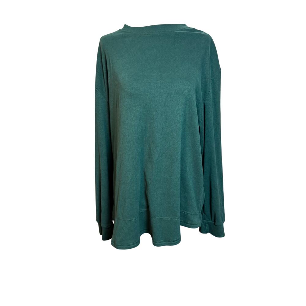 AURUZA Women's Size XL Long Sleeve Crewneck Cozy Warm Soft Top, Green